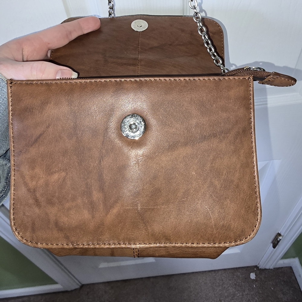 Brown Leather Crossbody Bag Purse Boho Western Everyday - Picture 9 of 13